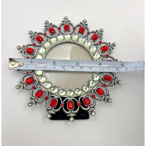 Jeweled Round Picture Frame Holds 2.5X2.5'' Used - Picture 6 of 6